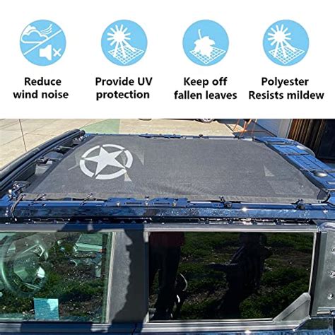 Snapklik Sukemichi Sunshade For Ford Bronco Full Length Mesh Sun Shade Bikini Top Cover