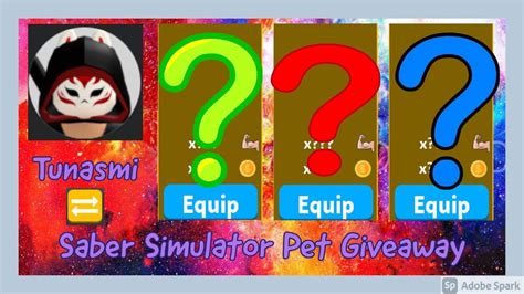 Live Saber Simulator Pet Giveaway Roblox Youtube