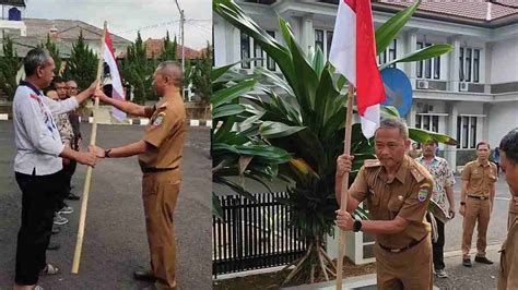 Semarakan Hut Kemerdekaan Ri Bpkd Ciamis Bagikan Bendera Merah Putih