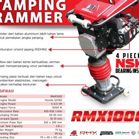 Jual Stemper Kuda Pemadat Tanah Proquip Usa Mesin Honda Bensin Shopee