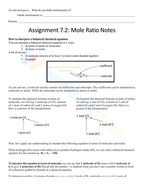 Stoichiometry | Worksheet Zone