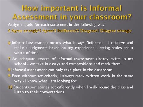 Informal Assessment