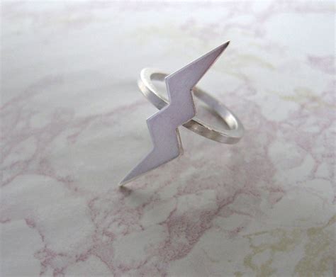 Sterling Silver Lightning Bolt Ring Lightning Bolt Ring Lightning