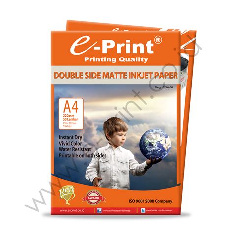 Kertas Double Side Matte A4 220gsm E Print Indonesia