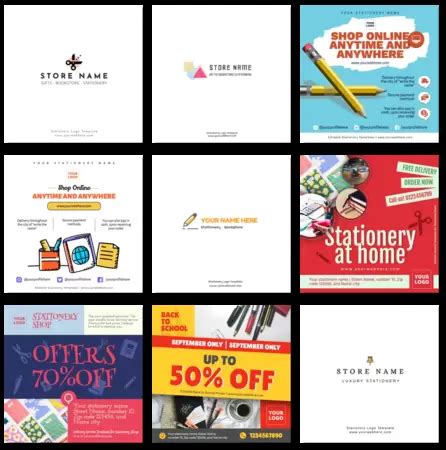 Free Stationery Store Banner Designs