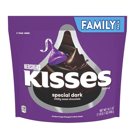 Kisses, Dark Chocolate Candy, 16.1 Oz - Walmart.com - Walmart.com