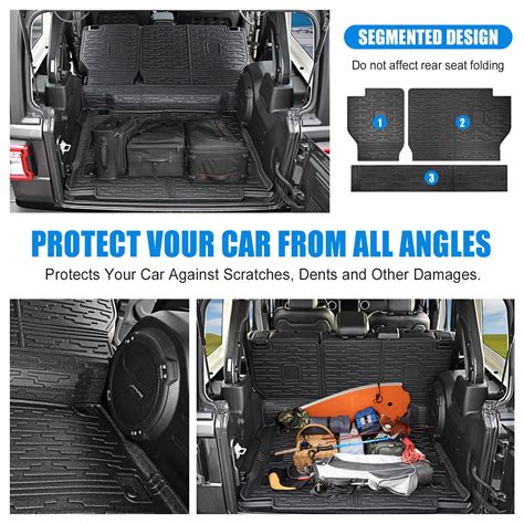 Cargo Liners For Jeep Wrangler 4xe 2021 2022 2023 Cargo Mat With Backrest Mat Full Set Trunk