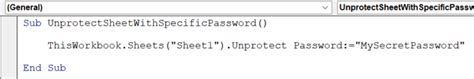 Vba Unprotect Sheet In Excel Examples How To Use