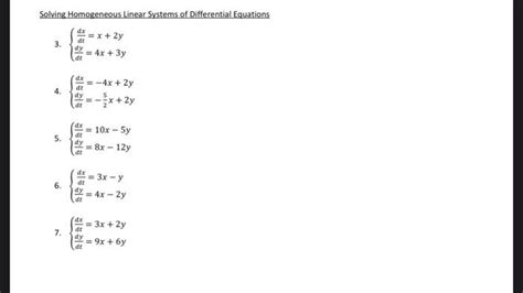 Solved Solving Homogeneous Linear Systems of Differential | Chegg.com