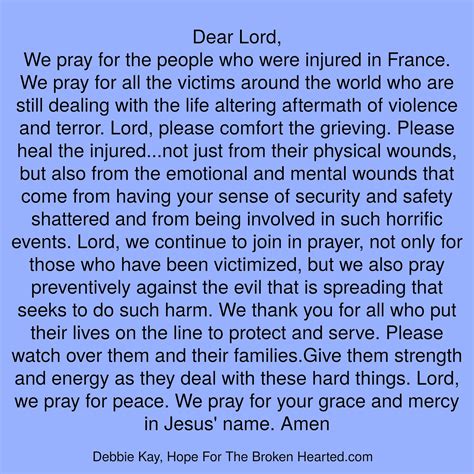 Prayer For France Healing And Affirmation Quotes