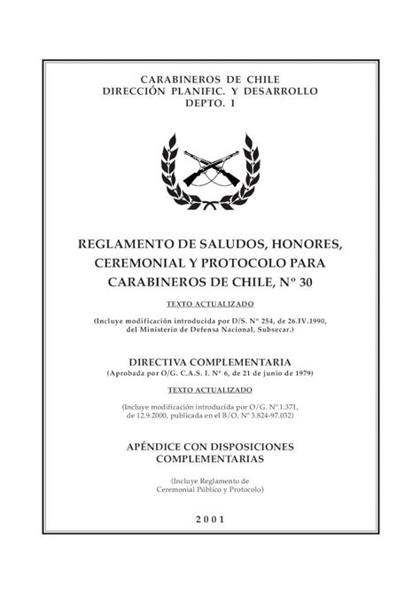 PDF Reglamento De Saludos Honores Ceremonial Y Protocolo Para