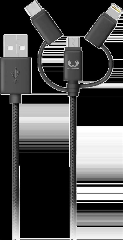 Fresh N Rebel Combo USB C Lightning Micro USB Naar USB A Kabel 2