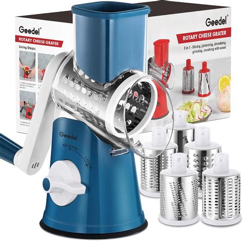 Upgraded In Rotary Cheese Grater Shredder With Handle And Strong