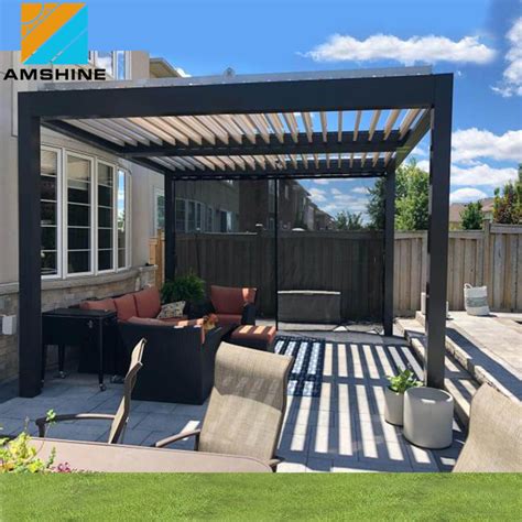 Easy Assemble Outdoor Modern Waterproof Louver Roof System Electric Gazebo Garden Bioclimatic