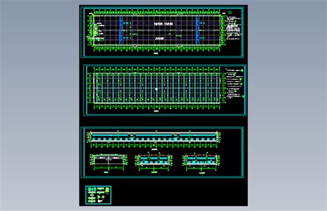 675 某地单层钢结构厂房建筑设计图（含32吨吊车和20吨吊车）autocad 2004模型图纸下载 懒石网