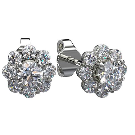 Flower Cluster Diamond Stud Earring Custom Jewelry By Jewelrythis