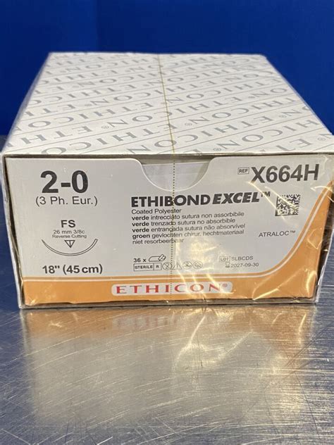 New Ethicon Polyester Fs Ethibond Excel Green Braid Bx