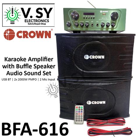 Crown Bfa W Pmpo Karaoke Amplifier With Baffle Speaker