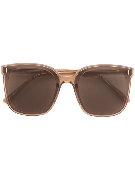 Gentle Monster Womens Blush Frida Brc1 Logo Engraved Square Frame Sunglasses 1size In Brown