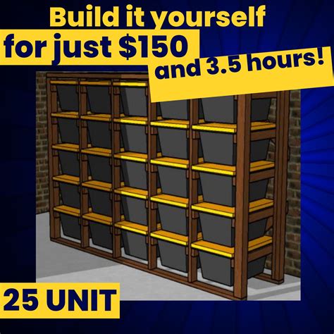 Ultimate 27 Gallon Tote Storage Rack Plans Garage Shelves Plans 5x5