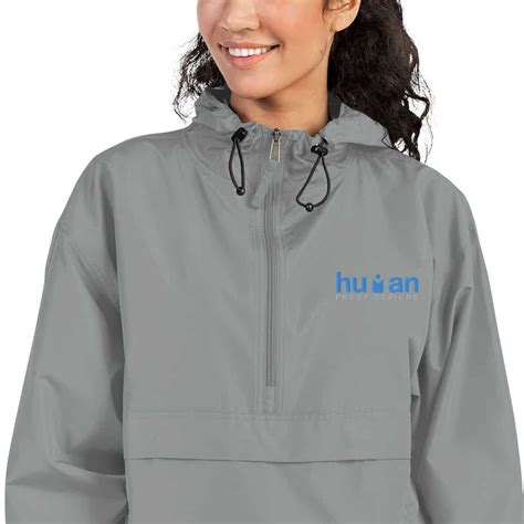 Embroidered Champion Packable Jacket Human Proof Designs