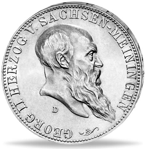 Herzogtum Sachsen Meiningen 5 Mark 1901 Georg II J 150 Deutsches