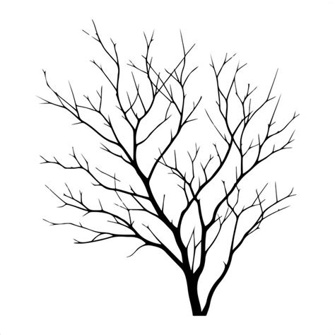 Silhouette Minimale De Branches Vectorielles D Arbres Nues Arbre Mort