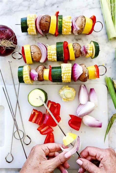 How to Make Grilled Vegetables Skewers - foodiecrush.com