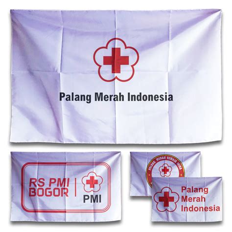 Jual Bendera Pmi Palang Merah Indonesia Bahan 100 Satin Premium