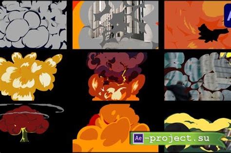 Videohive Cartoon Explosion Transitions Pack After Effects