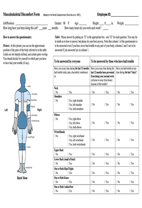 Nordic Musculoskeletal Questionnaire Pdf Easily Airslate