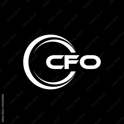 Cfo Letter Logo Design With Black Background In Illustrator Vector