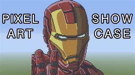 Minecraft Pixel Art Showcase Iron Man Youtube