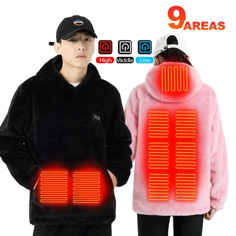 Heren Dames Winter Verwarmde Jas Usb Electric 9 Area Verwarmde Kleding