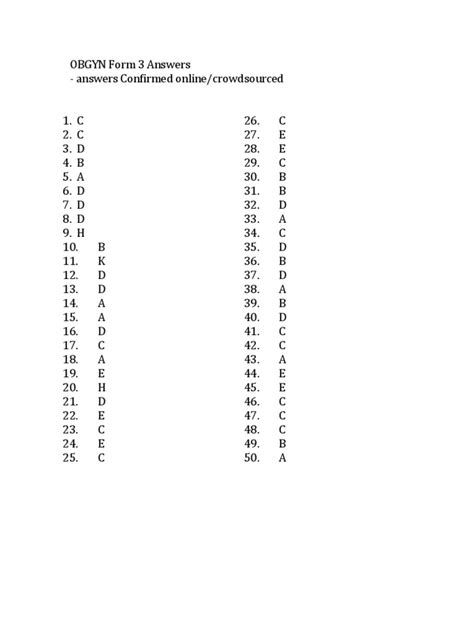 OBGYN Form 3 Answers: Explanations for Crowdsourced OBGYN Questions | PDF | Cervical Cancer ...