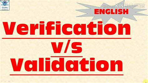 Verification Vs Validation I Difference Between Verification And Validation Verification Youtube