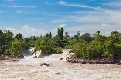 Landscape With The Rapids At Khone Phapheng Waterfall Southern Laos