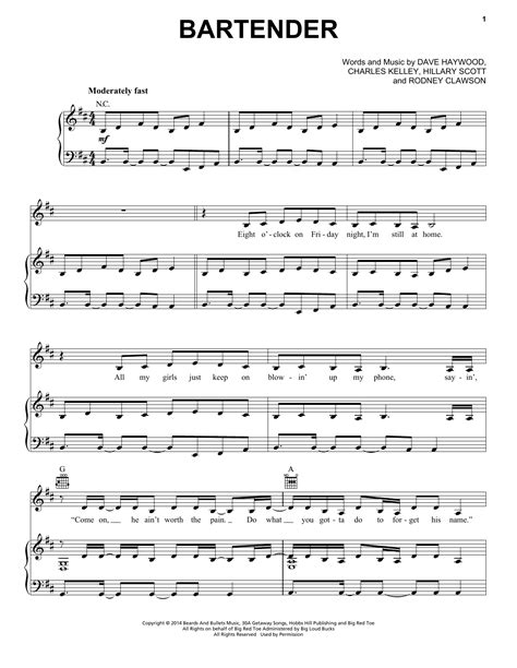 Bartender | Sheet Music Direct