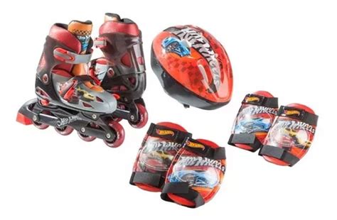 Set De Patines Hot Wheels Casco Rodilleras Envío Gratis Cuotas sin