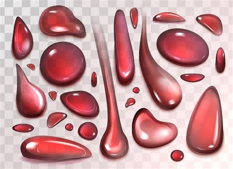 Free Vector Different Shaped Red Drops Of Wine Water Juice Or Blood