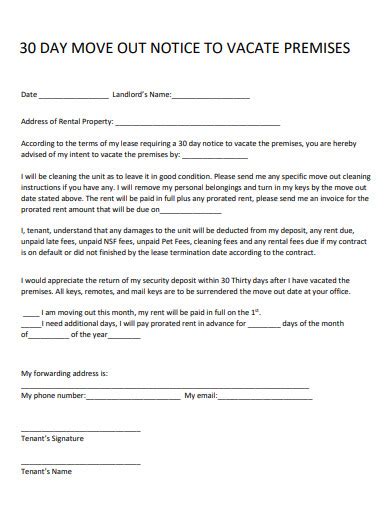 FREE 10 Move Out Notice Samples In PDF