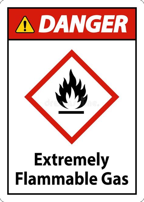 Danger Extremely Flammable Gas Ghs Sign On White Background Stock Vector Illustration Of