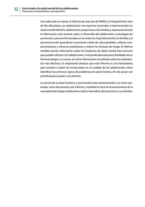 Faros Una Mirada A La Salud Mental De Los Adolescentes Sjd Pdf