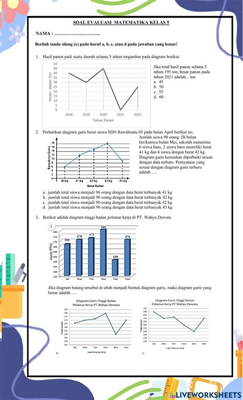 Soal Evaluasi Matematika Diagram Garis Kelas 5 Online Exercise For Live Worksheets