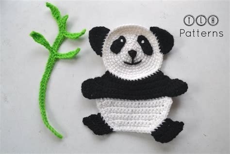 Crochet Panda Applique Pattern Panda Application Crochet Etsy