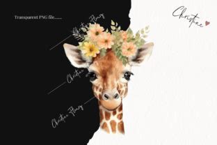 Watercolor Giraffe Clipart Watercolor Graphic By Christine Fleury