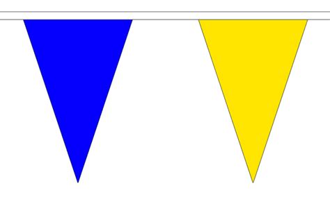 Royal Blue Yellow Triangular Bunting FlagMan