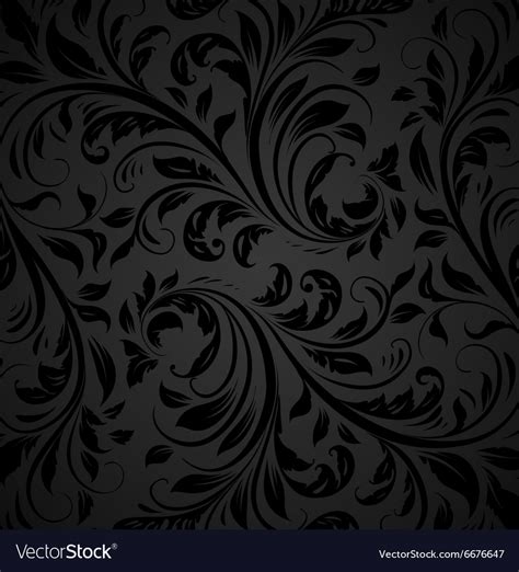 Black Floral Pattern Wallpaper