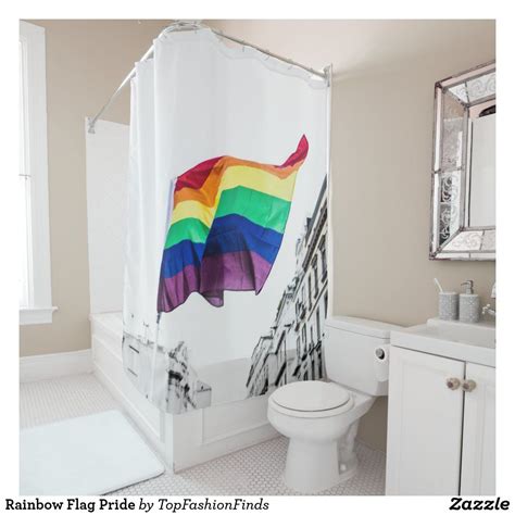 Rainbow Flag Pride Shower Curtain Zazzle Curtains Printed Shower