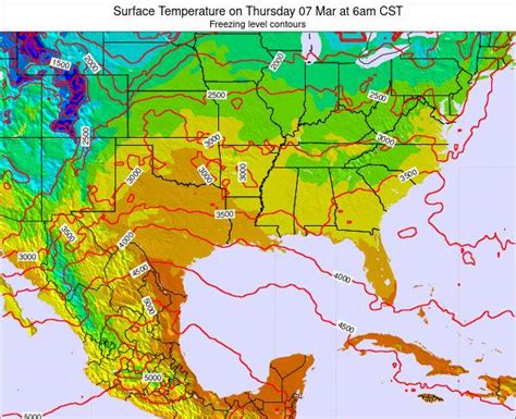 Arkansas Surface Temperature On Thursday 24 Dec At 12pm CST